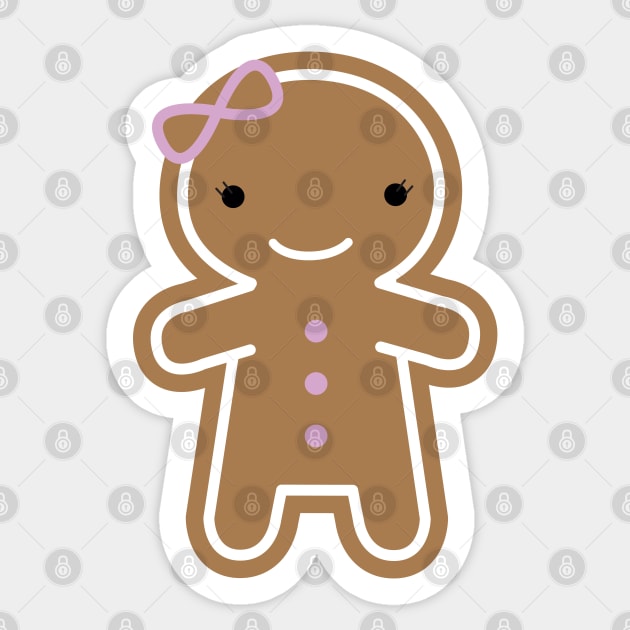 Kawaii Gingerbread Girl Sticker by marcelinesmith